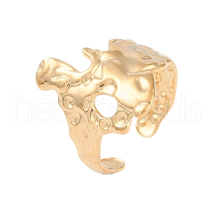 304 Stainless Steel Textured Open Cuff Rings RJEW-C095-08B-G-1