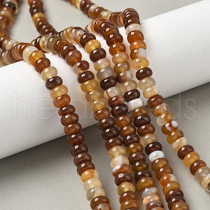 Natural Banded Agate Beads Strands G-F790-I01-01D-1