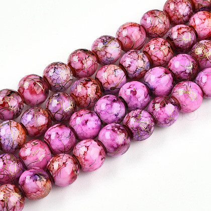 Baking Painted Glass Beads Strands X1-DGLA-N003-10mm-B03-1