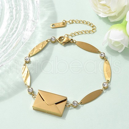 304 Stainless Steel Oval Link Bracelets BJEW-U030-01G-1