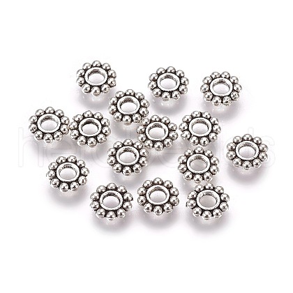 Tibetan Style Alloy Daisy Spacer Beads PALLOY-TAC0002-01AS-1