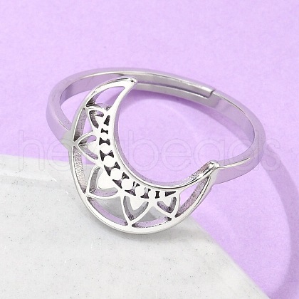 Non-Tarnish 304 Stainless Steel Adjustable Rings RJEW-K245-49P-1