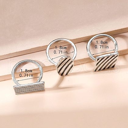 3Pcs Alloy Finger Rings FS-WG8B60F-01-1