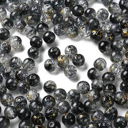 Transparent Crackle Acrylic Beads DACR-D300-01D-8mm-1