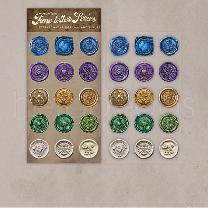 15Pcs PU Imitation Leather Stickers STIC-P018-A02-1