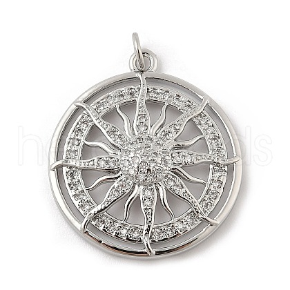Brass Micro Pave Cubic Zirconia Pendants KK-Z111-02P-1