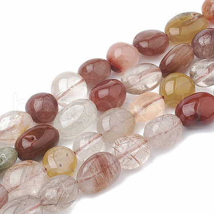 Natural Rutilated Quartz Beads Strands G-S331-6x8-019-1