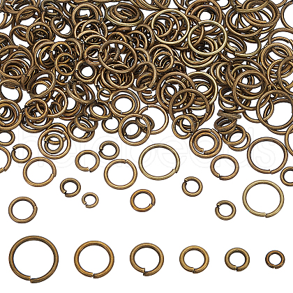 300Pcs 6 Styles Brass Jump Rings KK-LP0001-37-1