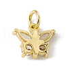 Brass Micro Pave Cubic Zirconia Charms ZIRC-F132-12G-2