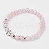 Natural Rose Quartz Stretch Bracelets BJEW-JB02818-1