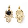 Brass Micro Pave Cubic Zirconia Pendants ZIRC-F136-03G-02-1