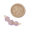 Natural Apatite & Carnelian & Rainbow Moonstone & Amethyst Faceted Round Beaded Curved Connector Charms PALLOY-TA00238-2