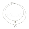 Brass Double Layer Necklaces NJEW-JN05013-4