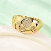 Brass Micro Pave Clear Cubic Zirconia Cuff Rings for Women RJEW-U047-04G-2