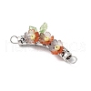 Alloy Curved Tube Wrapped Acrylic & Resin Flower Connector Charms PALLOY-JF03890-4