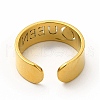 Ion Plating(IP) 304 Stainless Steel Word Queen Open Cuff Ring for Women RJEW-B027-18G-3