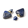 Natural Lapis Lazuli Perfume Bottle Pendants G-L623-10G-04-2