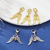 20Pcs 2 Styles Alloy Wings and Iron Bell Pendant Decoration HJEW-JM01309-4