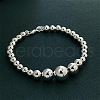 Brass Round Beaded Bracelets for Men Women FS-WGE0563-01-2