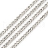 Anti-Tarnish Rhodium Plated 925 Sterling Silver Curb Chains STER-F052-17P-1
