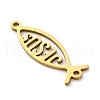 201 Stainless Steel Hollow Religion Jesus Fish Connector Charms STAS-V014-03G-2