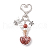 Natural Amethyst & Green Aventurine & Tiger Eye & Lapis Lazuli & Red Aventurine & Red Jasper & Synthetic Turquoise Chips Wishing Bottle Pendant Decorations HJEW-JM02774-4