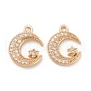 Brass Micro Pave Cubic Zirconia Charms KK-E071-15KCG-2