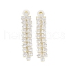 Brass Micro Pave Cubic Zirconia Stud Earrings EJEW-B046-19G-1