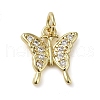 Brass Micro Pave Clear Cubic Zirconia Pendants KK-U005-01B-G-1
