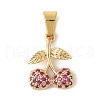 304 Stainless Steel Micro Pave Cubic Zirconia Pendants STAS-V013-05G-1