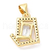 Rack Plating Brass Micro Pave Cubic Zirconia Pendants KK-A185-22G-2