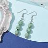 Dyed Nature Lava Rock Round Beaded Dangle Earrings for Women EJEW-JE05636-03-2