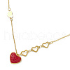 Ion Plating(IP) Rhinestone Heart Pendant Necklace NJEW-M199-03G-3