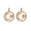 Brass Micro Pave Cubic Zirconia Pendant KK-E068-VC066-2