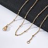 PVD Vacuum Plating 304 Stainless Steel Cable Chains Necklaces MAK-L015-41G-2