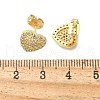 Brass Micro Pave Clear Cubic Zirconia Stud Earrings EJEW-P303-02A-G-5