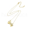304 Stainless Steel Crystal Rhinestone Cable Chain Bowknot Pendant Necklaces for Women NJEW-C055-09G-3