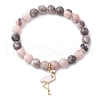 Natural Pink Zebra Jasper Beads Stretch Bracelets for Women BJEW-JB11451-2