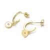 Ring & Evil Eye Real 18K Gold Plated Brass Stud Earrings EJEW-L268-037G-04-2