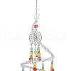 Glass Beaded Pendant Decoration HJEW-TA00233-4