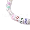 Polymer Clay & Plastic Beaded Stretch Bracelets BJEW-JB10341-4