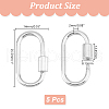 Unicraftale 5Pcs Brass Screw Carabiner Lock Charms KK-UN0002-06-3