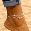 Alloy Heart Beaded Multi-strand Anklets WGF3DB1-01-1