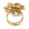 Ion Plating(IP) 304 Stainless Steel Flower Open Cuff Rings for Women RJEW-Z053-11G-3