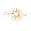 3Pcs 3 Styles Natural Freshwater Shell Flat Round Connector Charms PALLOY-JF04018-01-3