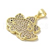 Brass Micro Pave Cubic Zirconia Pendants KK-Z042-18G-03-2