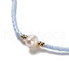 Glass Imitation Pearl & Seed Braided Bead Bracelets WO2637-05-2