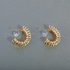C-shaped with Crescent Brass Stud Earrings YY8600-2