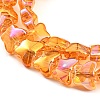 Full Rainbow Plated Electroplate Transparent Glass Beads Strands EGLA-G037-11A-FR04-3