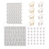 2Pcs DIY Moon & Letter A~Z & Nunber 0~9 Connector Charms Pendant Silicone Molds DIY-TA0004-18-9